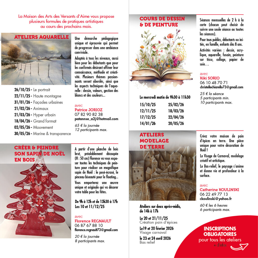 Programme des pratiques artistiques à la Maison des Arts